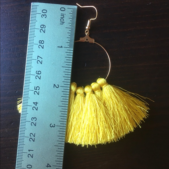 Yellow Tassels on Hoops - Picture 3 of 5